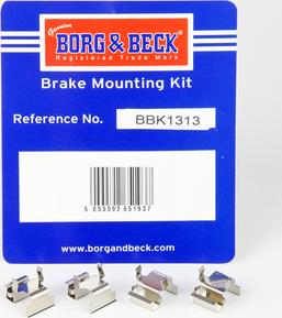 Borg & Beck BBK1313 - Комплектующие для колодок дискового тормоза autospares.lv