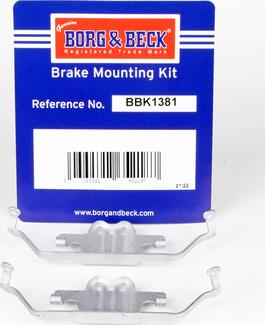 Borg & Beck BBK1381 - Комплектующие для колодок дискового тормоза autospares.lv