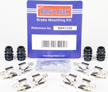 Borg & Beck BBK1339 - Комплектующие для колодок дискового тормоза autospares.lv