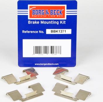 Borg & Beck BBK1371 - Комплектующие для колодок дискового тормоза autospares.lv