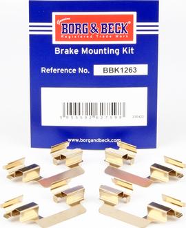 Borg & Beck BBK1263 - Комплектующие для колодок дискового тормоза autospares.lv