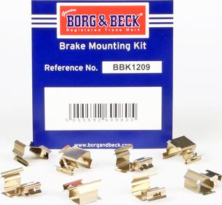 Borg & Beck BBK1209 - Комплектующие для колодок дискового тормоза autospares.lv