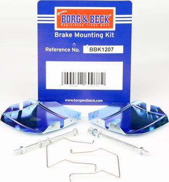 Borg & Beck BBK1207 - Комплектующие для колодок дискового тормоза autospares.lv