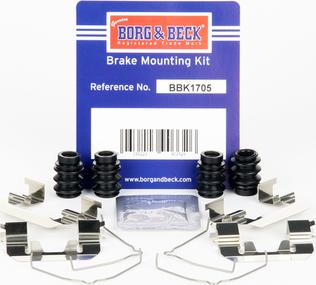 Borg & Beck BBK1705 - Комплектующие для колодок дискового тормоза autospares.lv