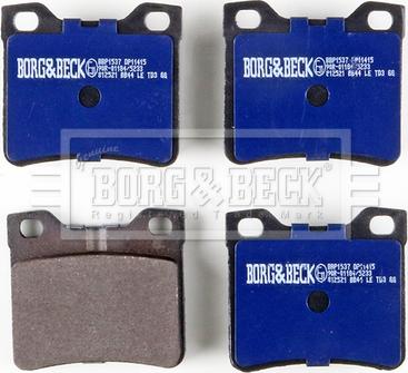 Borg & Beck BBP1537 - Тормозные колодки, дисковые, комплект autospares.lv