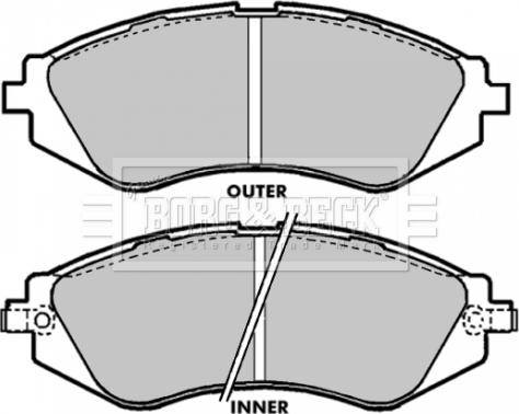 Borg & Beck BBP1641 - Тормозные колодки, дисковые, комплект autospares.lv
