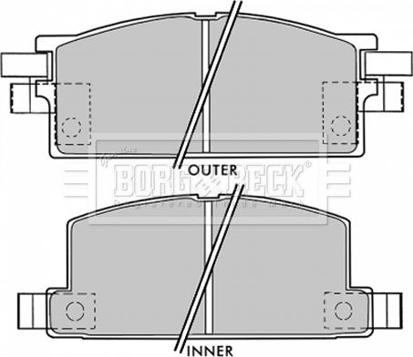 Borg & Beck BBP1020 - Тормозные колодки, дисковые, комплект autospares.lv