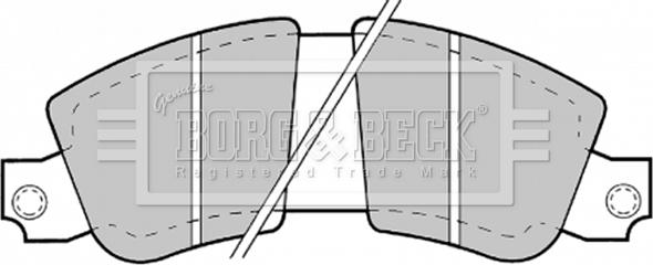 Borg & Beck BBP1183 - Тормозные колодки, дисковые, комплект autospares.lv