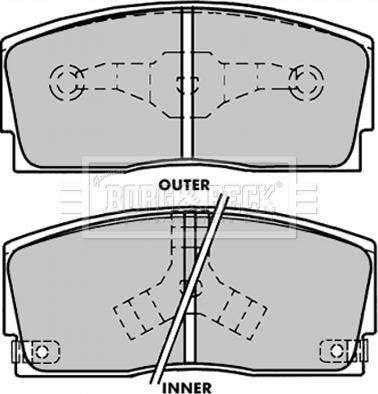 Borg & Beck BBP1241 - Тормозные колодки, дисковые, комплект autospares.lv