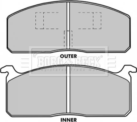 Borg & Beck BBP1204 - Тормозные колодки, дисковые, комплект autospares.lv