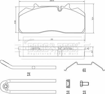 Borg & Beck BBP33007 - Тормозные колодки, дисковые, комплект autospares.lv