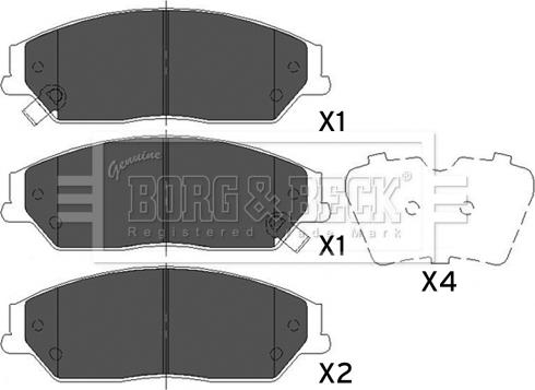 Borg & Beck BBP2493 - Тормозные колодки, дисковые, комплект autospares.lv