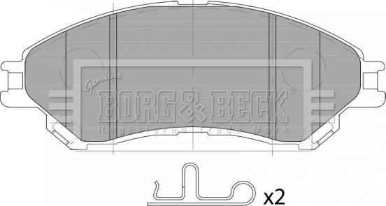 Borg & Beck BBP2465 - Тормозные колодки, дисковые, комплект autospares.lv