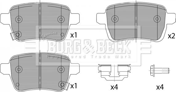 Borg & Beck BBP2460 - Тормозные колодки, дисковые, комплект autospares.lv