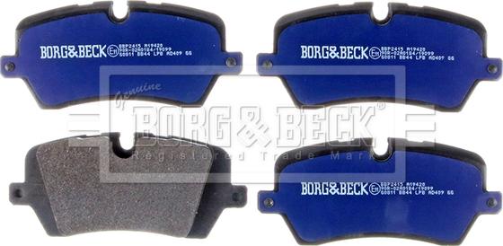 Borg & Beck BBP2415 - Тормозные колодки, дисковые, комплект autospares.lv