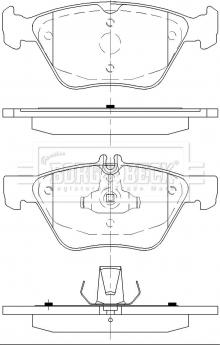 Borg & Beck BBP2488 - Тормозные колодки, дисковые, комплект autospares.lv