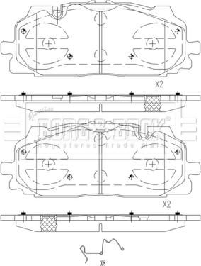 Borg & Beck BBP2595 - Тормозные колодки, дисковые, комплект autospares.lv