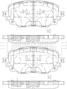 Borg & Beck BBP2590 - Тормозные колодки, дисковые, комплект autospares.lv