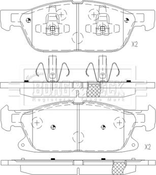 Borg & Beck BBP2593 - Тормозные колодки, дисковые, комплект autospares.lv