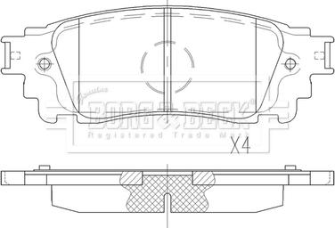 Borg & Beck BBP2559 - Тормозные колодки, дисковые, комплект autospares.lv