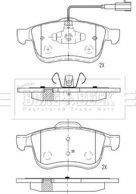 Borg & Beck BBP2558 - Тормозные колодки, дисковые, комплект autospares.lv