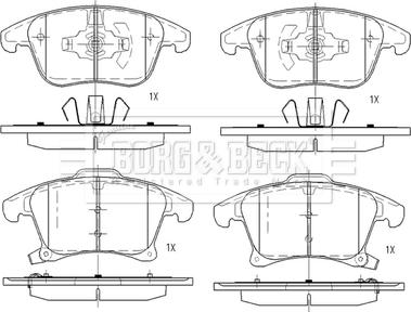 Borg & Beck BBP2564 - Тормозные колодки, дисковые, комплект autospares.lv