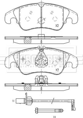 Borg & Beck BBP2565 - Тормозные колодки, дисковые, комплект autospares.lv