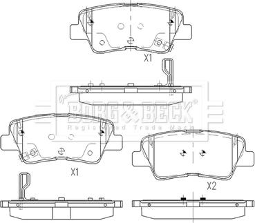 Borg & Beck BBP2563 - Тормозные колодки, дисковые, комплект autospares.lv