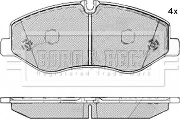 Borg & Beck BBP2503 - Тормозные колодки, дисковые, комплект autospares.lv