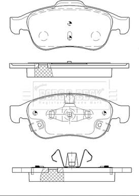 Borg & Beck BBP2520 - Тормозные колодки, дисковые, комплект autospares.lv