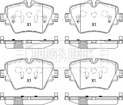 Borg & Beck BBP2527 - Тормозные колодки, дисковые, комплект autospares.lv