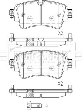 Borg & Beck BBP2577 - Тормозные колодки, дисковые, комплект autospares.lv