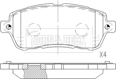 Borg & Beck BBP2646 - Тормозные колодки, дисковые, комплект autospares.lv