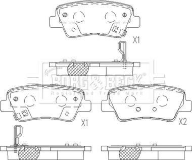 Borg & Beck BBP2655 - Тормозные колодки, дисковые, комплект autospares.lv