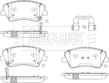 Borg & Beck BBP2658 - Тормозные колодки, дисковые, комплект autospares.lv