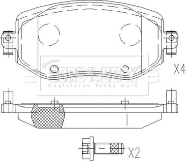 Borg & Beck BBP2663 - Тормозные колодки, дисковые, комплект autospares.lv