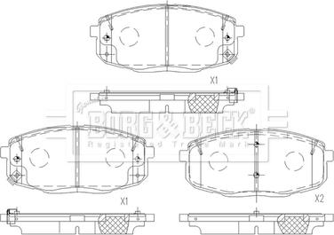 Borg & Beck BBP2667 - Тормозные колодки, дисковые, комплект autospares.lv