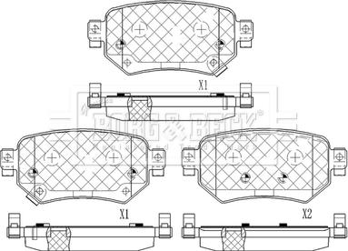 Borg & Beck BBP2601 - Тормозные колодки, дисковые, комплект autospares.lv