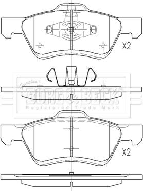 Borg & Beck BBP2608 - Тормозные колодки, дисковые, комплект autospares.lv