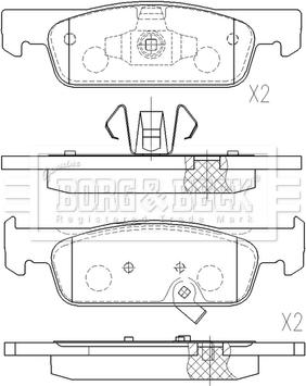 Borg & Beck BBP2616 - Тормозные колодки, дисковые, комплект autospares.lv