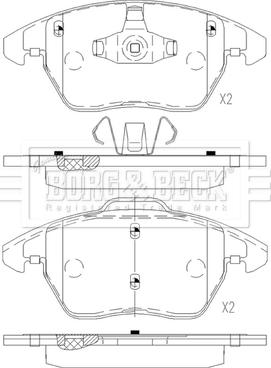 Borg & Beck BBP2610 - Тормозные колодки, дисковые, комплект autospares.lv