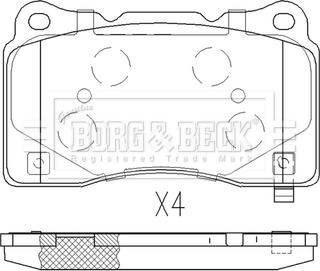 Borg & Beck BBP2612 - Тормозные колодки, дисковые, комплект autospares.lv