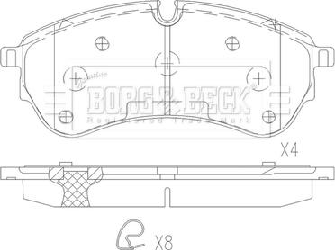 Borg & Beck BBP2684 - Тормозные колодки, дисковые, комплект autospares.lv