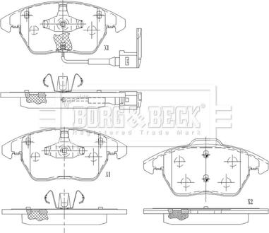 Borg & Beck BBP2686 - Тормозные колодки, дисковые, комплект autospares.lv