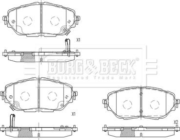 Borg & Beck BBP2637 - Тормозные колодки, дисковые, комплект autospares.lv