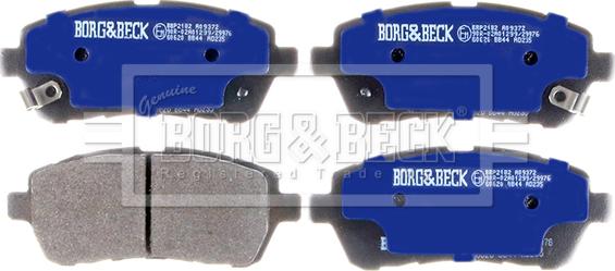 Borg & Beck BBP2182 - Тормозные колодки, дисковые, комплект autospares.lv