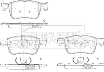 Borg & Beck BBP2844 - Тормозные колодки, дисковые, комплект autospares.lv