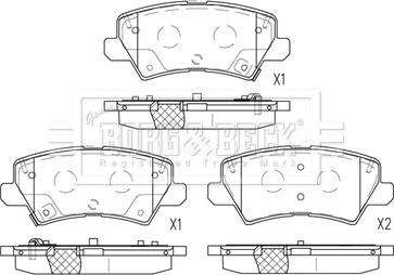 Borg & Beck BBP2810 - Тормозные колодки, дисковые, комплект autospares.lv