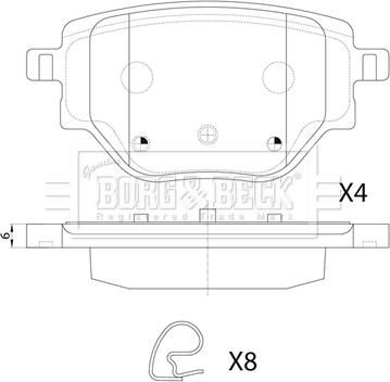 Borg & Beck BBP2880 - Тормозные колодки, дисковые, комплект autospares.lv