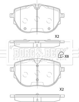 Borg & Beck BBP2881 - Тормозные колодки, дисковые, комплект autospares.lv